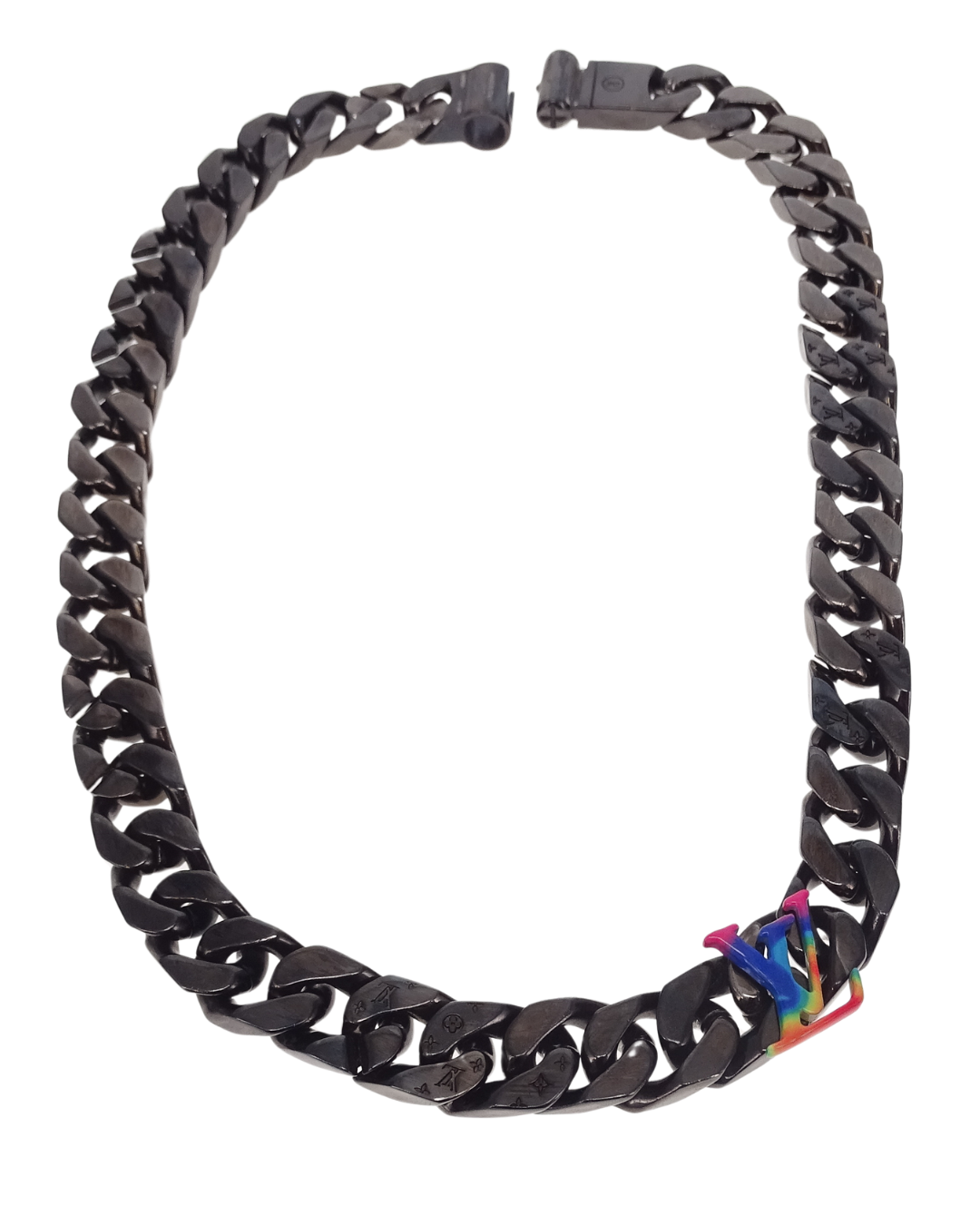 Louis Vuitton Virgil Abloh Ltd Edition Ruthenium 2054 LV Rainbow Necklace