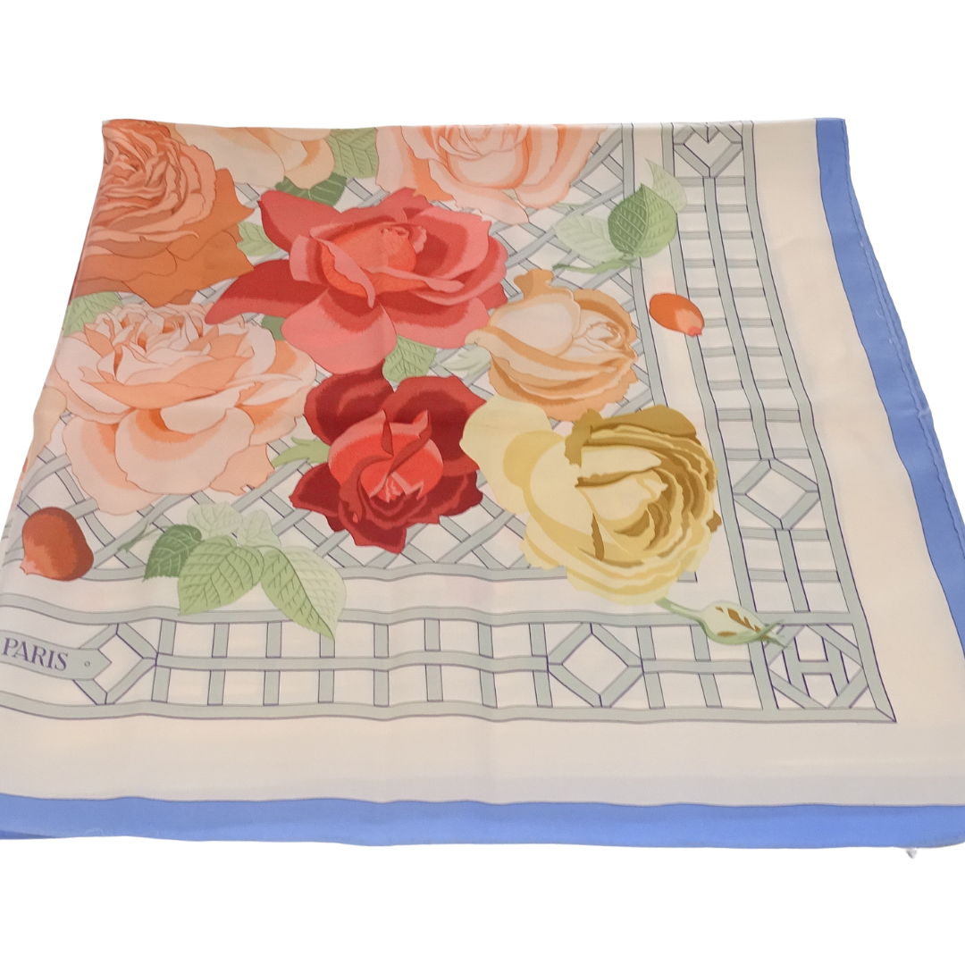 Hermes Pastel Tone 100% Silk Roseraie 90x90cm Scarf