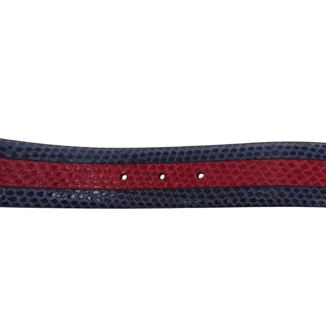 Gucci Red and Blue Snake Belt 85cm