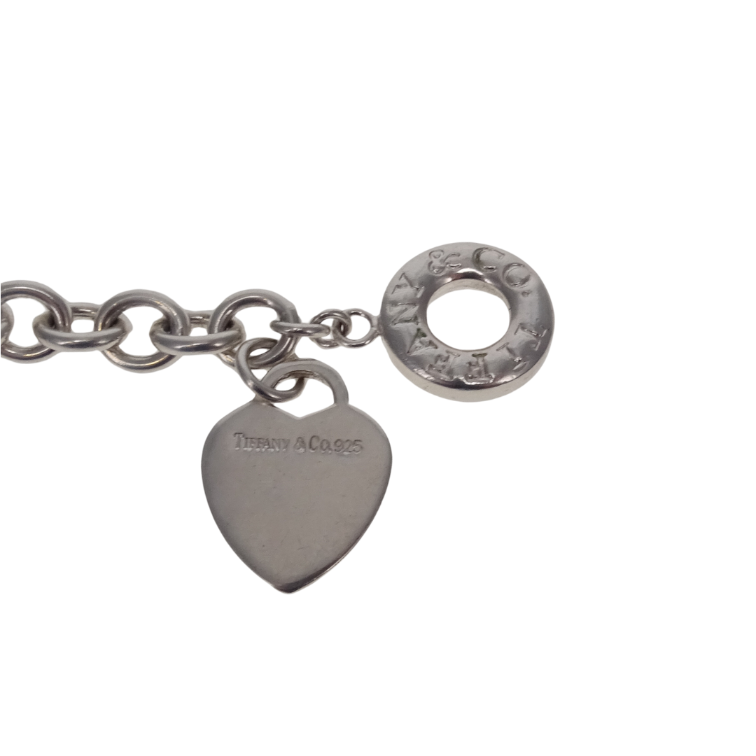 Tiffany & Co Sterling Silver Toggle Heart Charm Bracelet