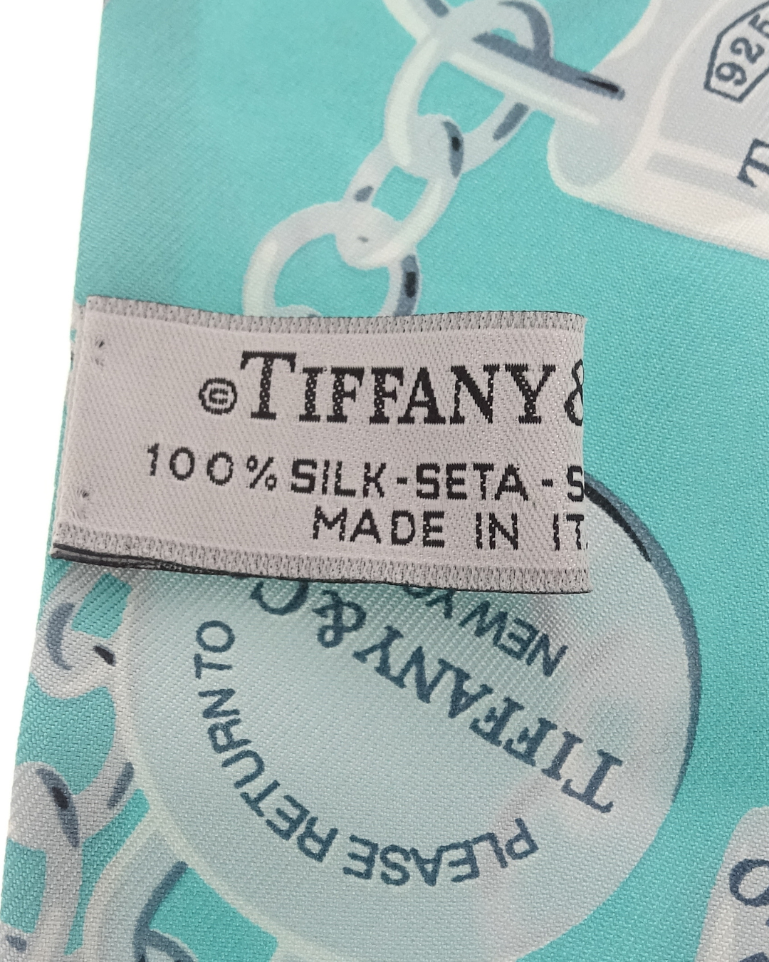 Tiffany & Co Tiffany Blue 100% Silk Classic Jewellery Printed Twilly