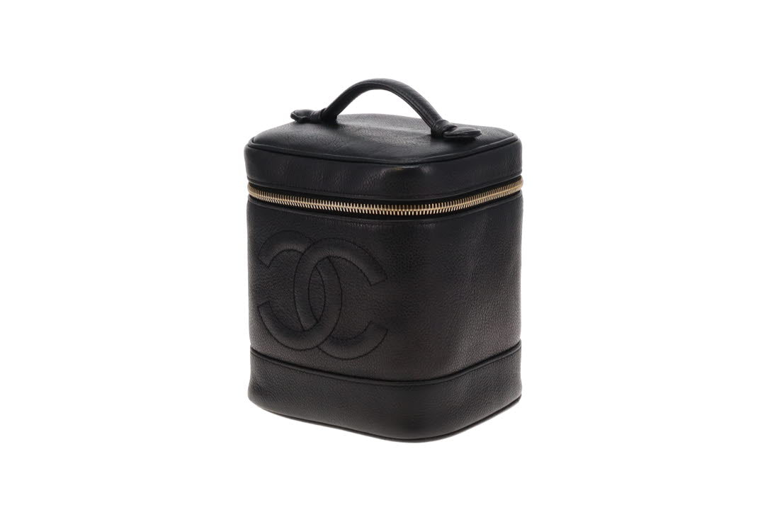 Chanel Vintage Black Caviar Timeless Vanity Case