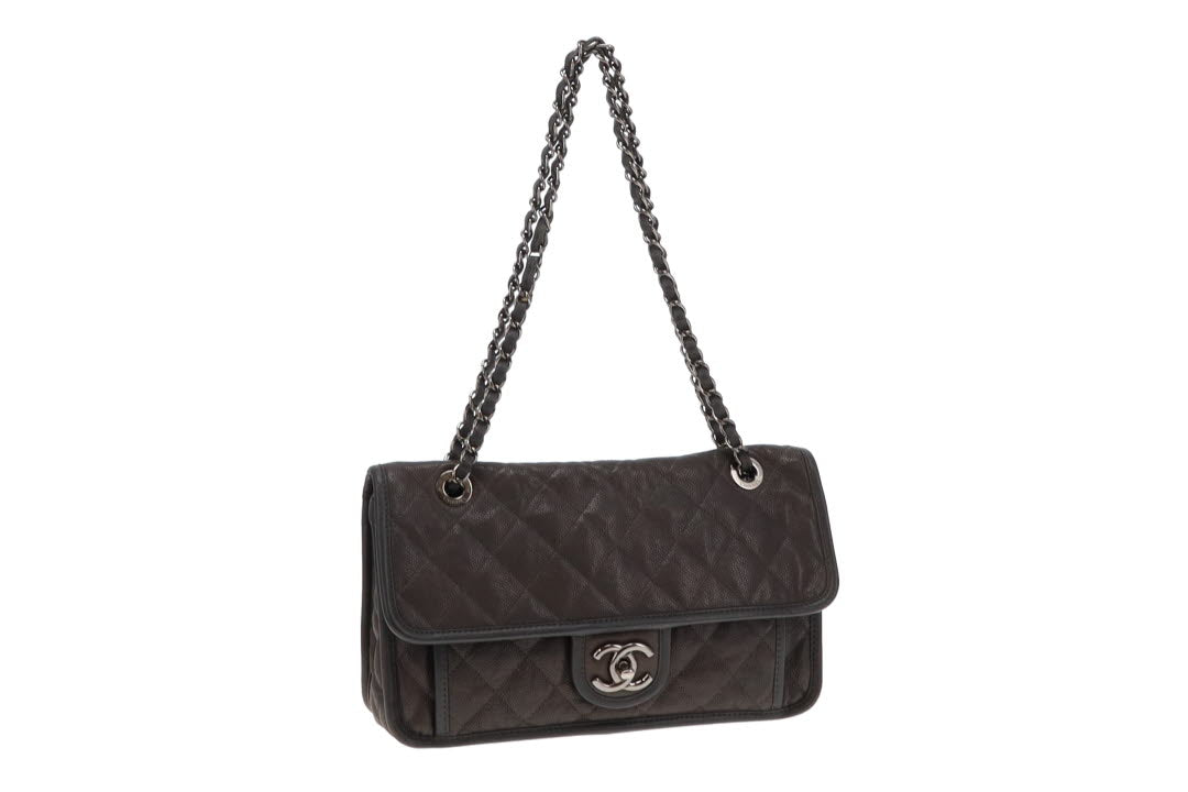 Chanel grey flap bag sale