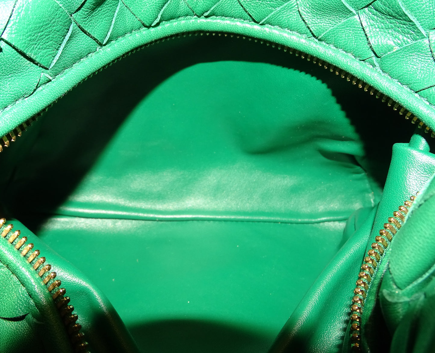 Bottega Veneta Green Lambskin Intrecciato Mini Jodie