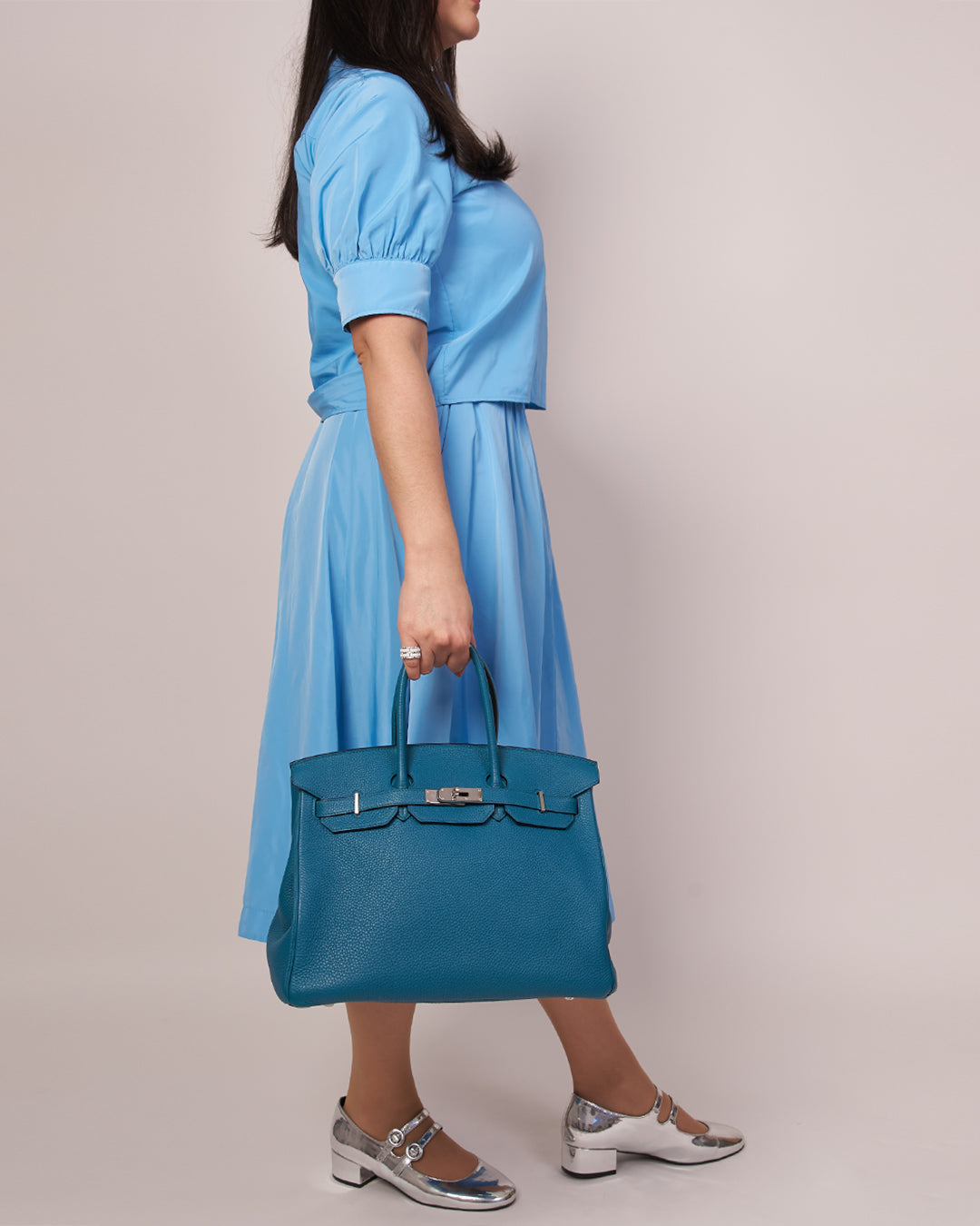 Hermes Blue Izmir Togo Birkin 35 2012 (P in a square)