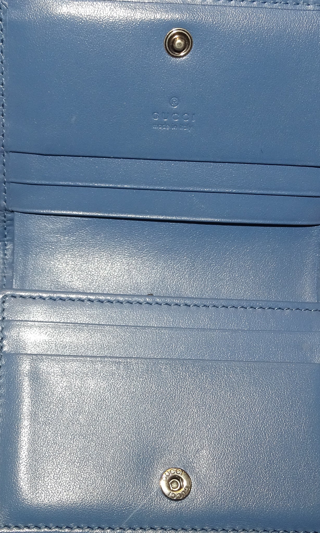 Gucci Clear Blue Matelasse GG Marmont Card Case