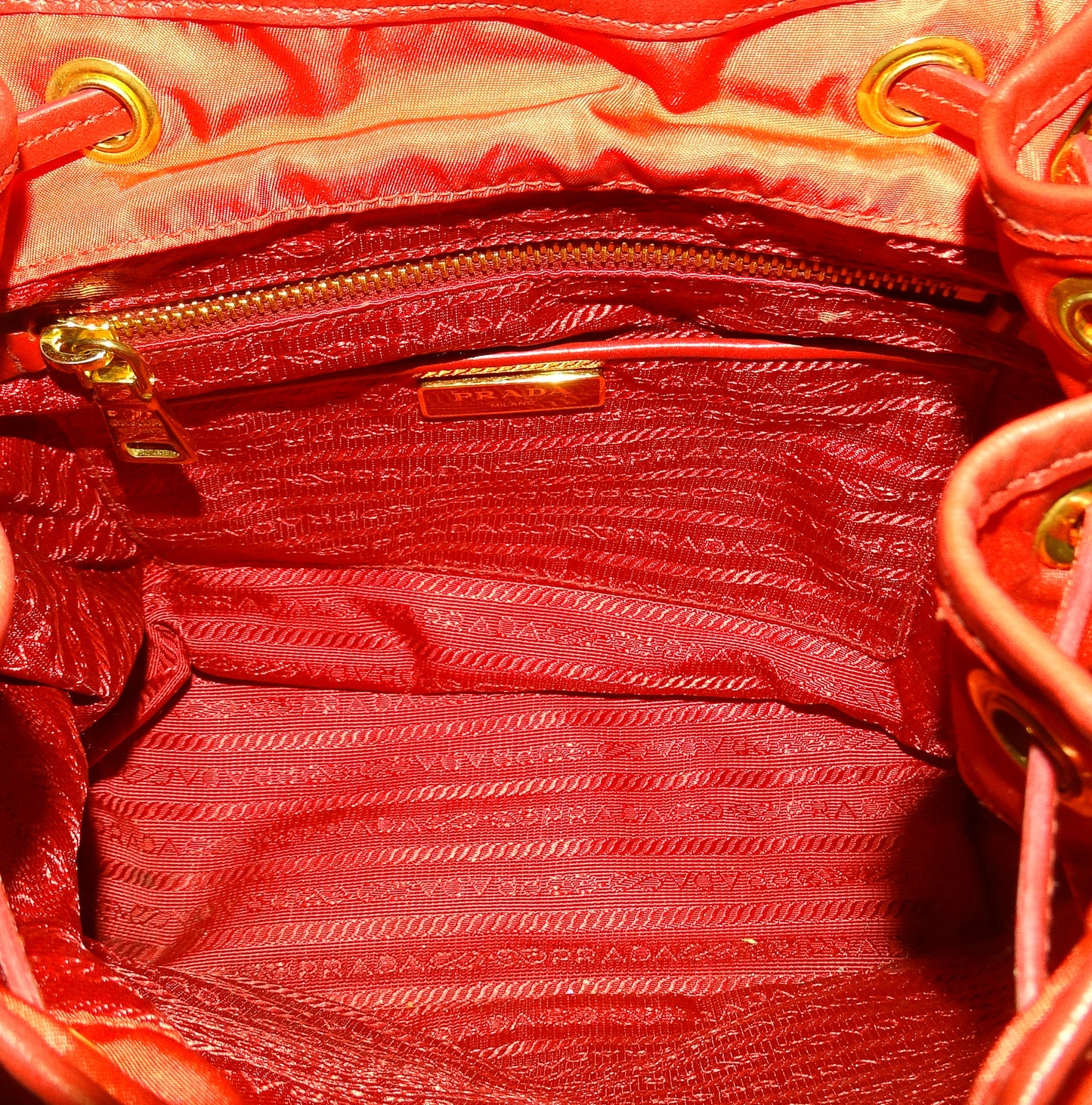 Prada Red Nylon and GHW Vintage Twin Pocket Backpack