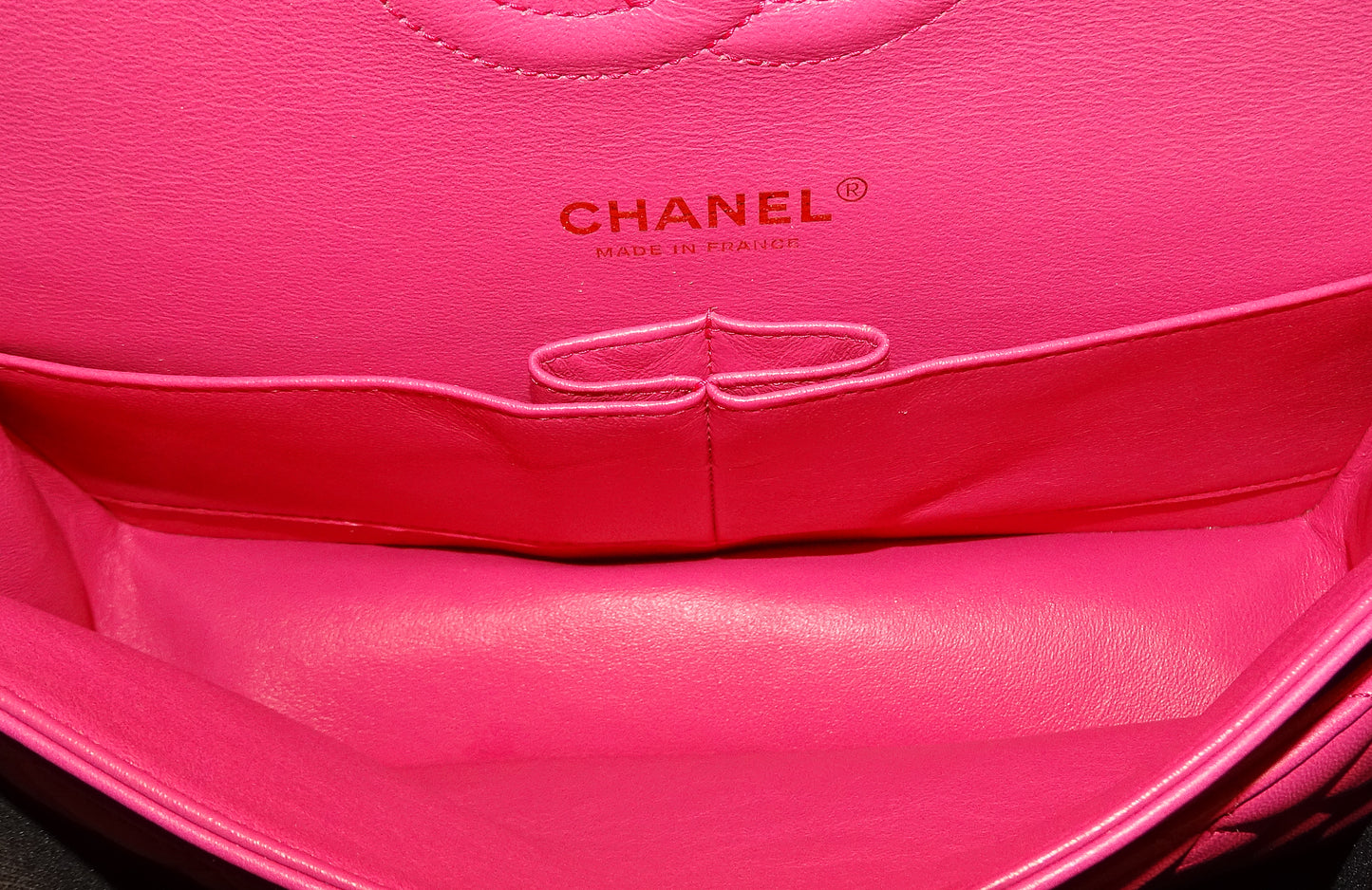 Chanel Hot Pink Medium Lambskin Classic Double Flap GMHW 2016