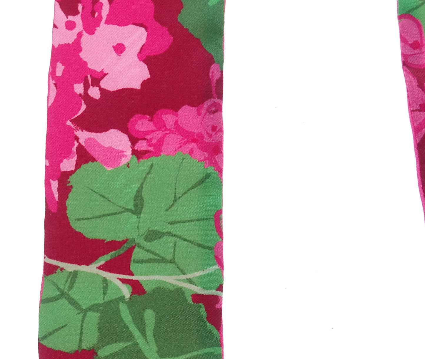 Gucci Ken Scott Floral Pink & Green Silk Twilly