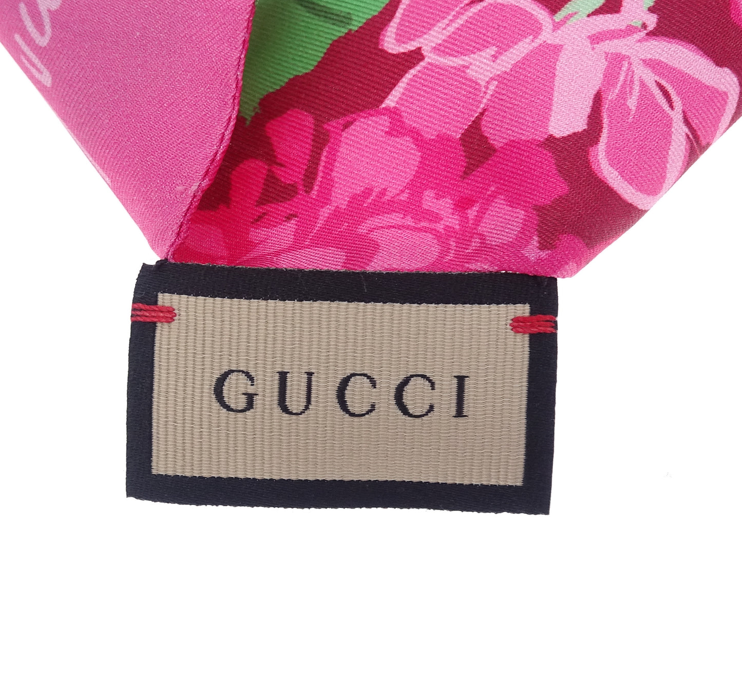 Gucci Ken Scott Floral Pink & Green Silk Twilly