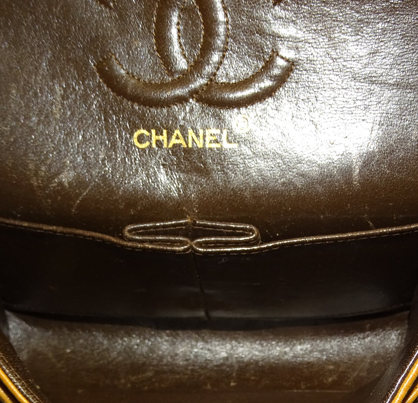 Chanel Tan Lambskin Classic Small Double Flap 1989