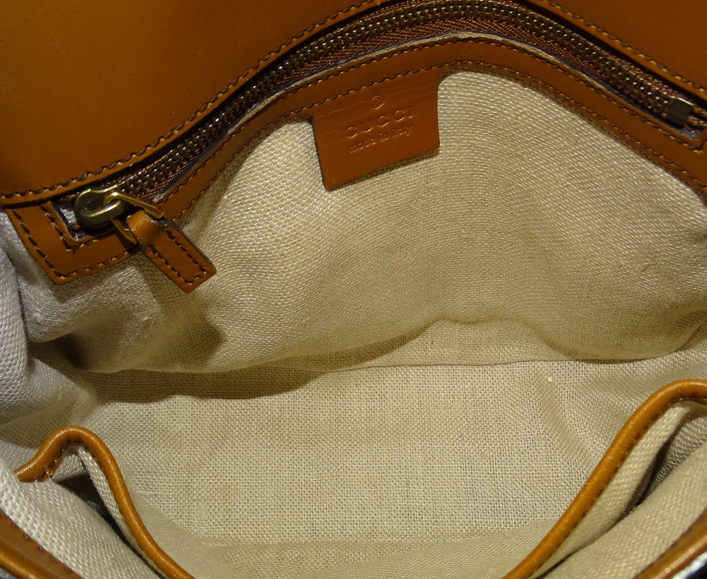 Gucci GG Canvas and Brown Leather Lady Web Shoulder Bag