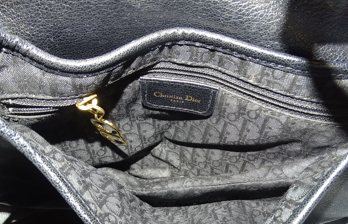 Dior Black Leather GHW Vintage Saddle Bag 2004