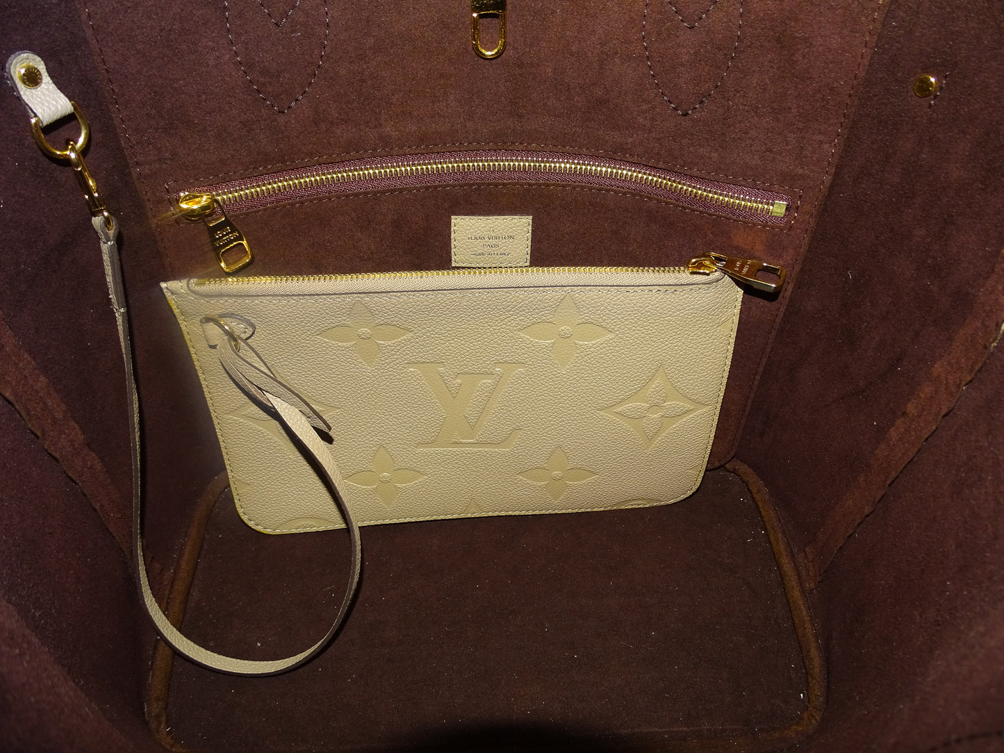 Louis Vuitton Dune Monogram Empreinte Neverfull MM with Pochette