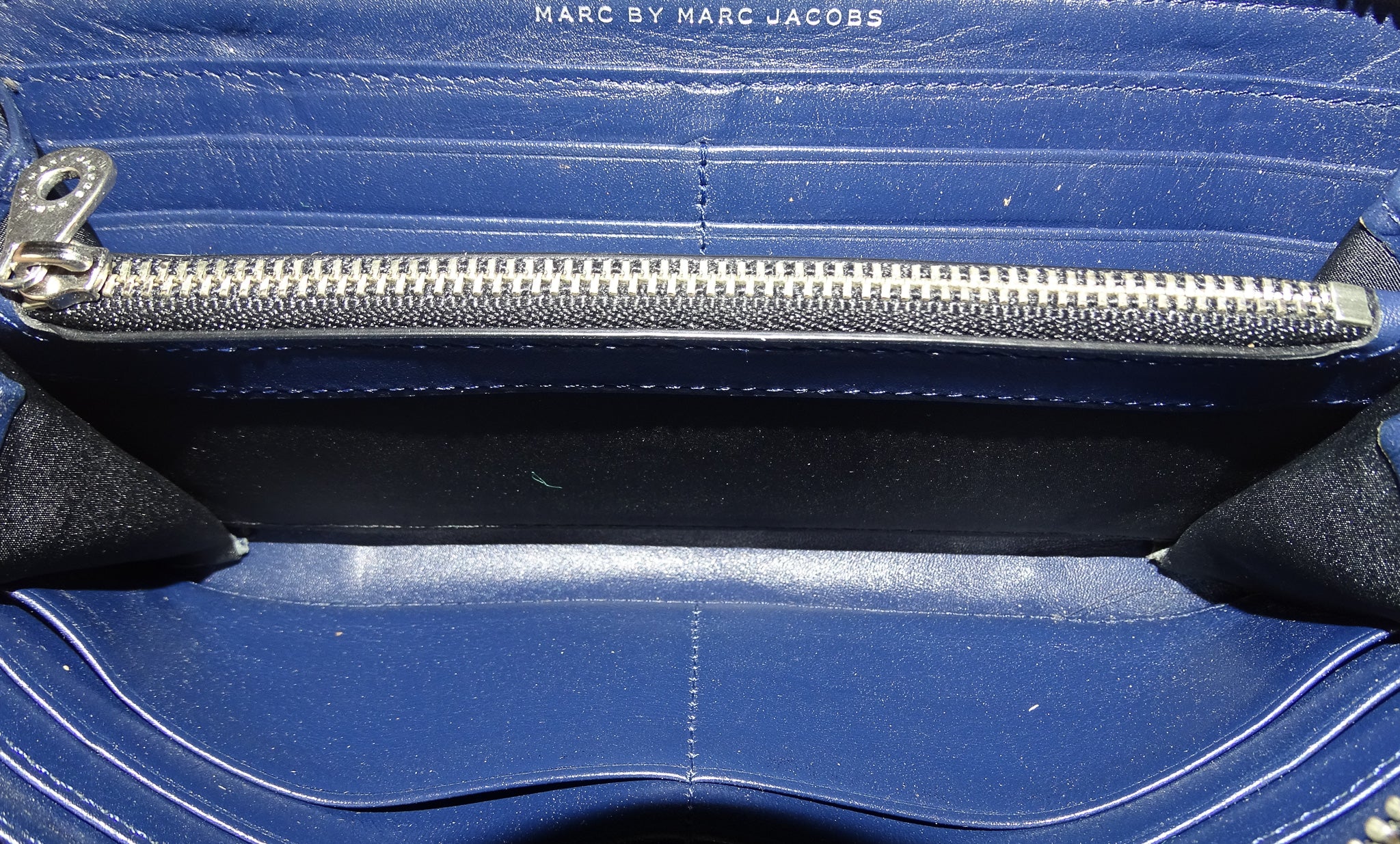 Marc By Marc Jacobs Blue Workwear Long Zip Wallet SH Designer