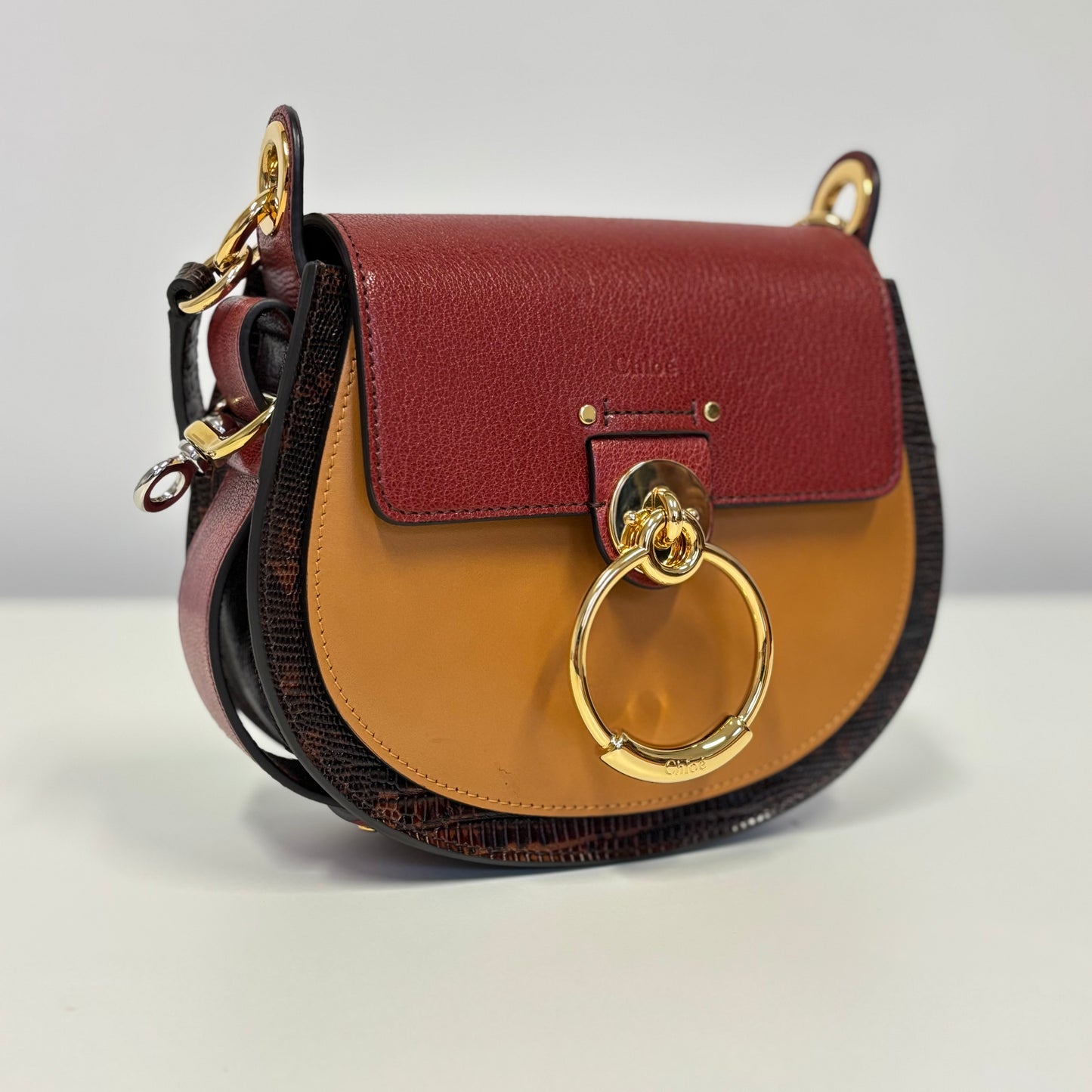 Chloe Sepia Brown and Red Tess Bag