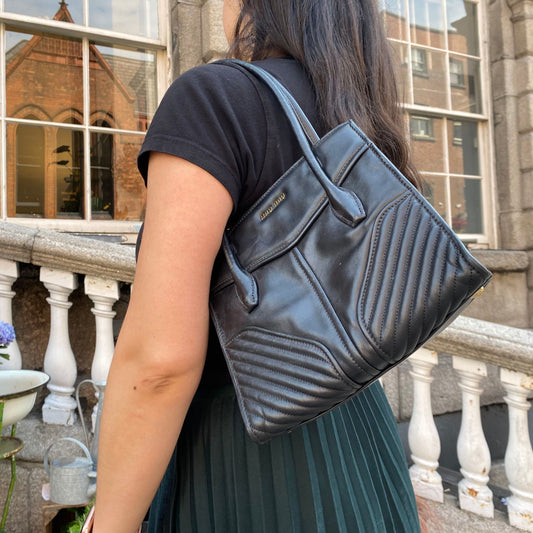 Miu Miu Coffer Leather Handbag 2-Way Shoulder Bag