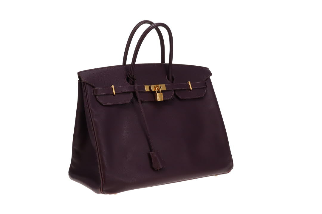 Hermes Epsom Leather Birkin 40 Raisin GH 2007