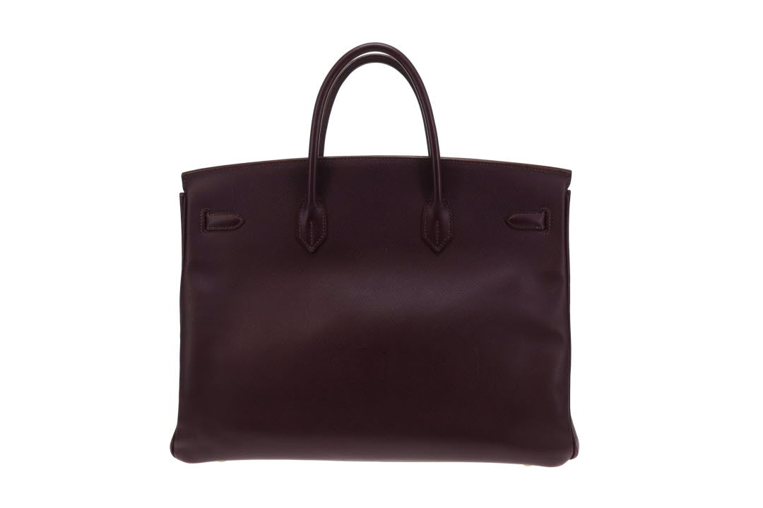 Hermes Epsom Leather Birkin 40 Raisin GH 2007