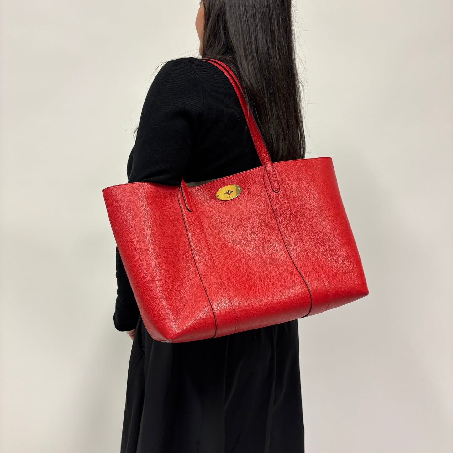 Mulberry Red Leather Bayswater Tote Bag 2