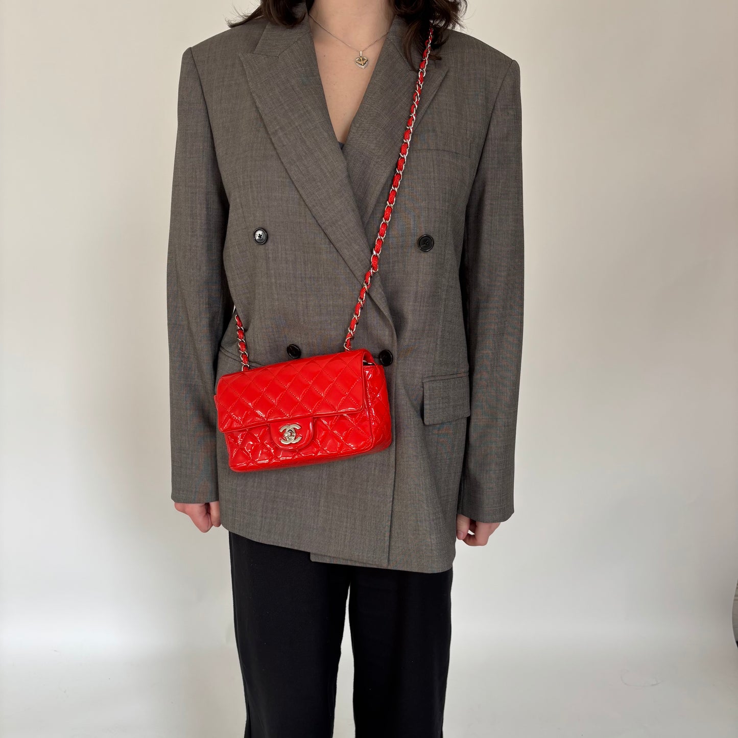 Chanel Red Patent SHW Mini Rectangle Flap 2011/12