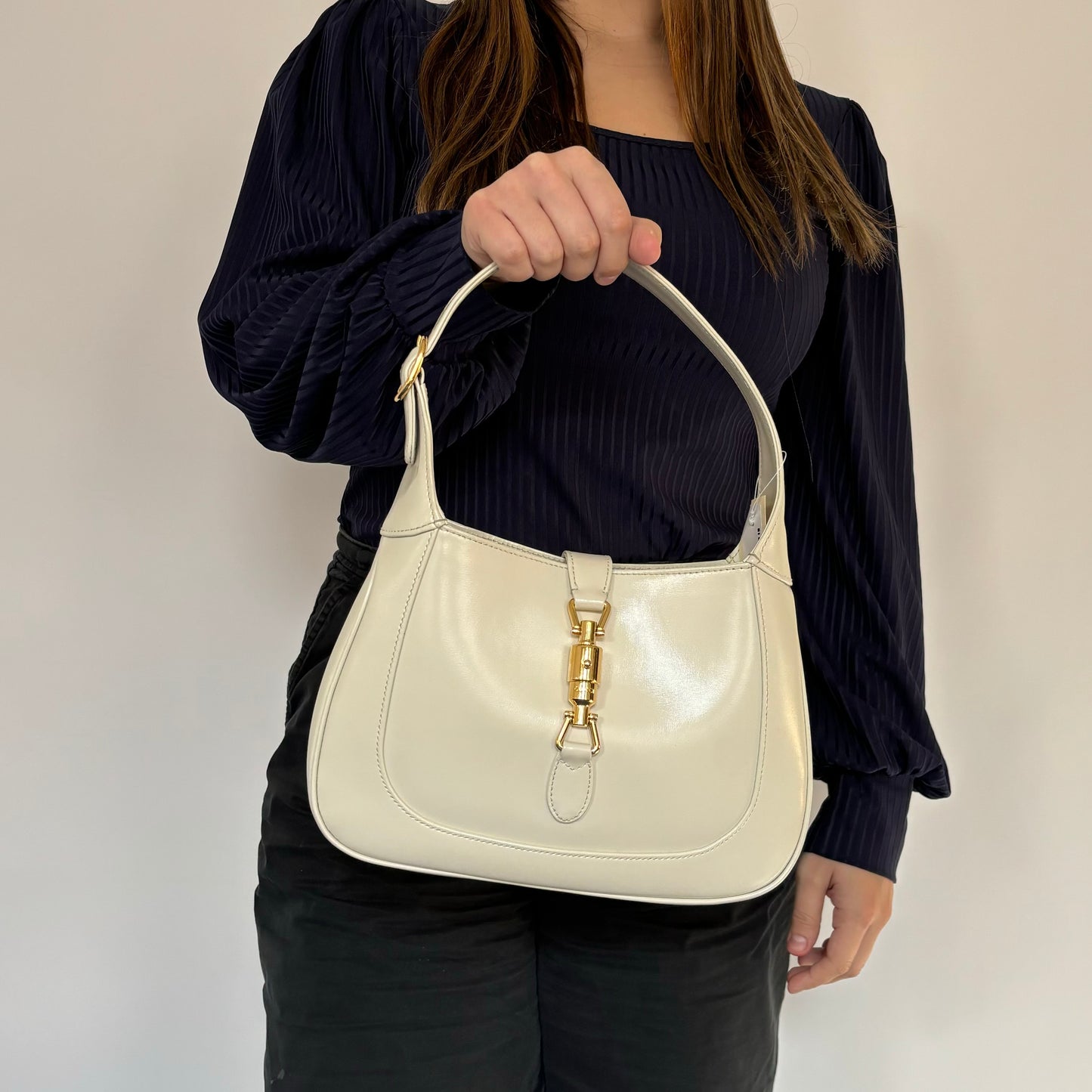 Gucci Ivory Leather Small Classic Jackie 1961