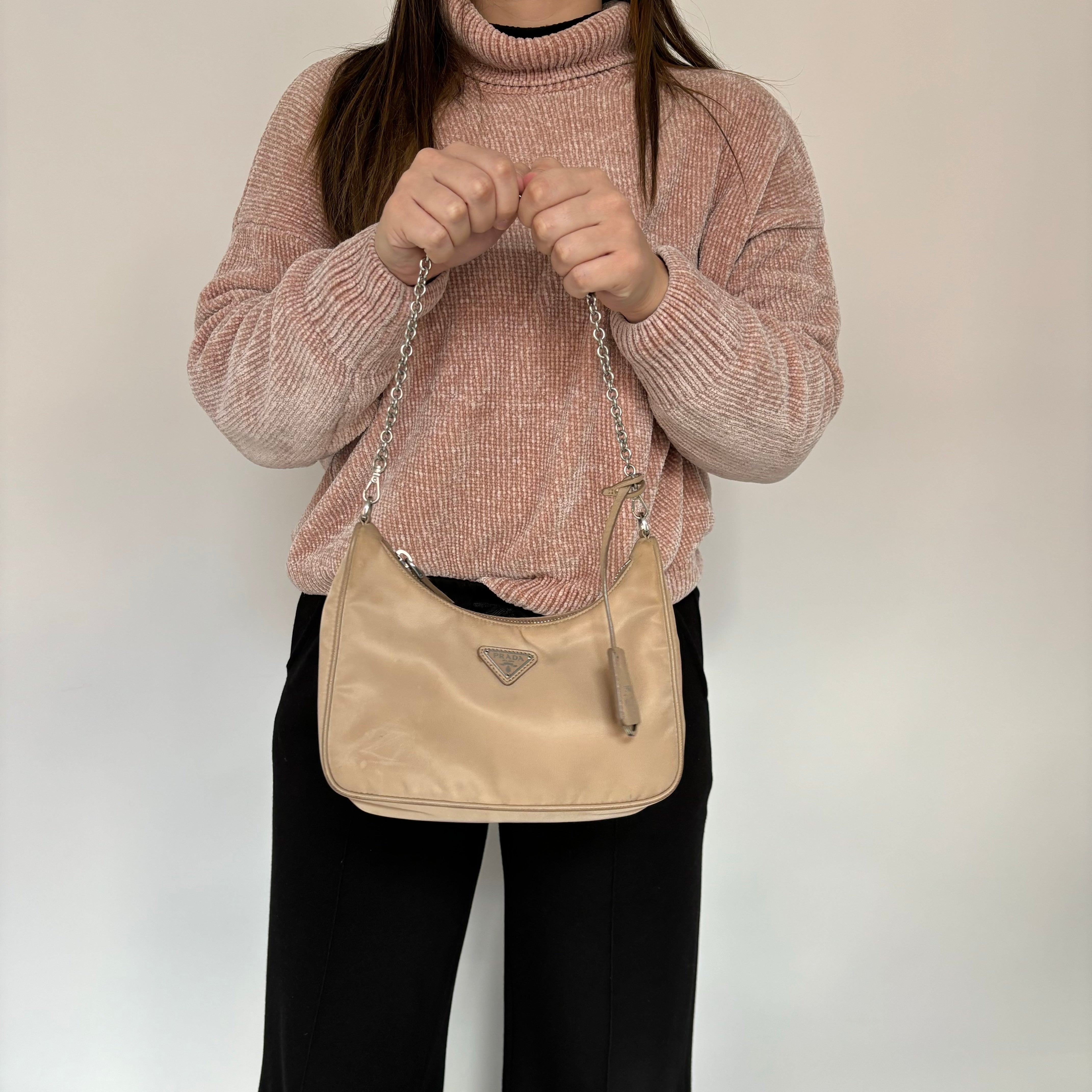 Prada beige nylon bag online