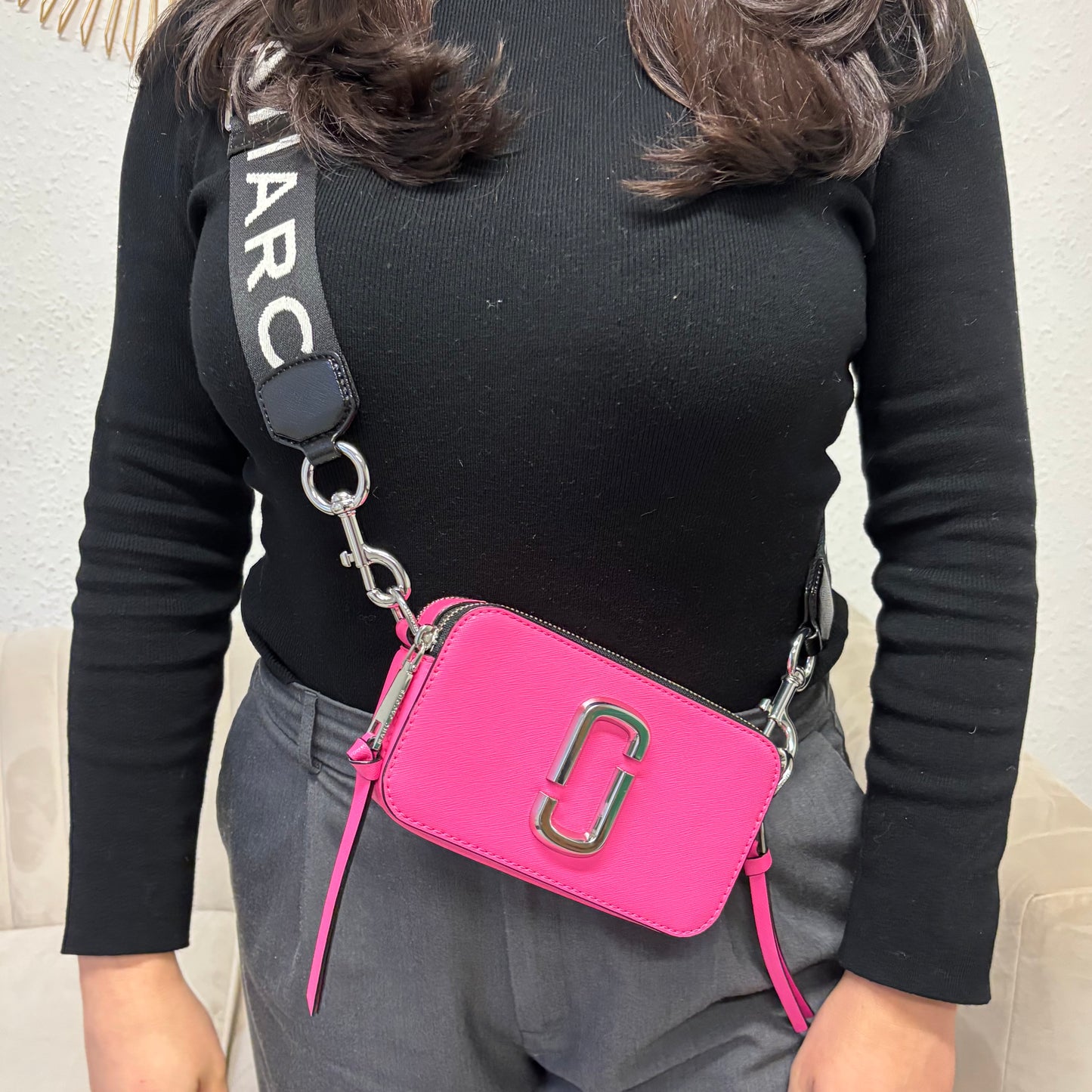 Marc Jacobs Hot Pink Leather SHW Snapshot Crossbody