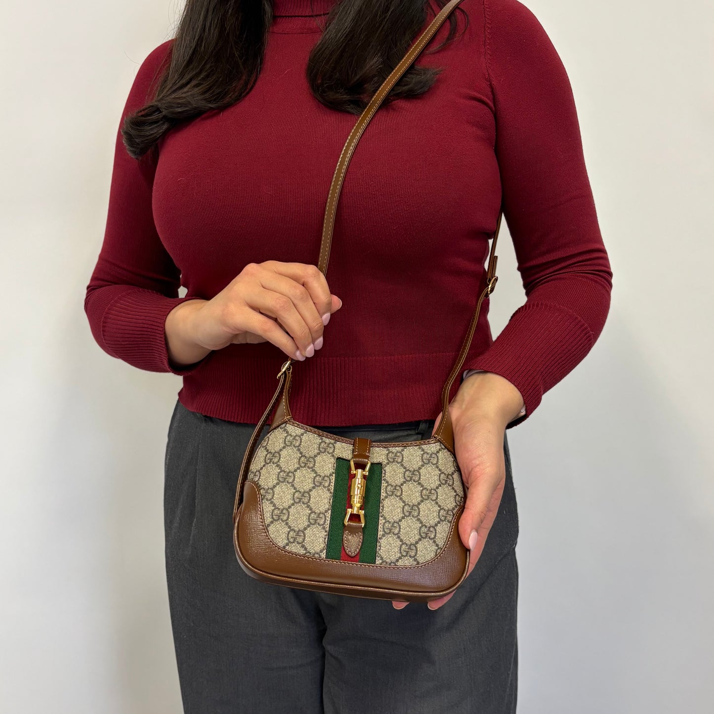 Gucci GG Supreme and Web Detail Mini Jackie