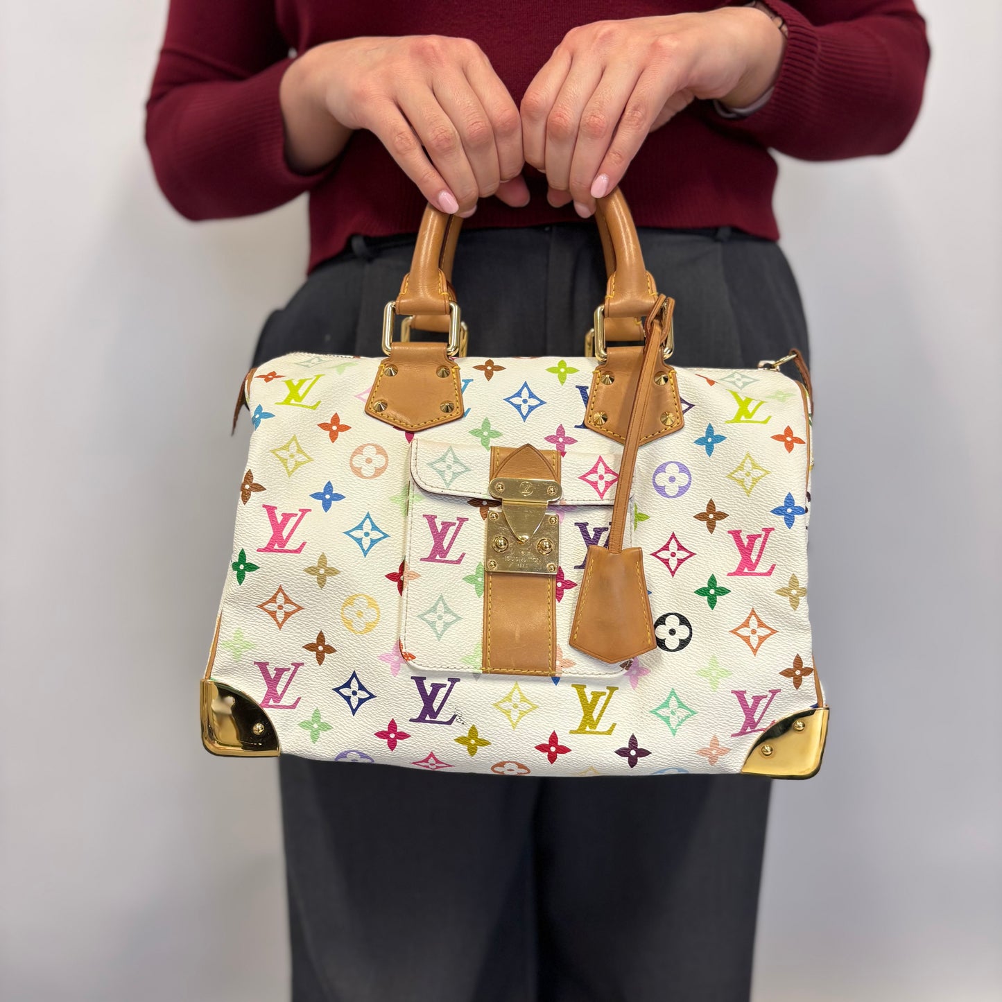 Louis Vuitton White Multicolour Takashi Murakami City Speedy SP0034 - 2004