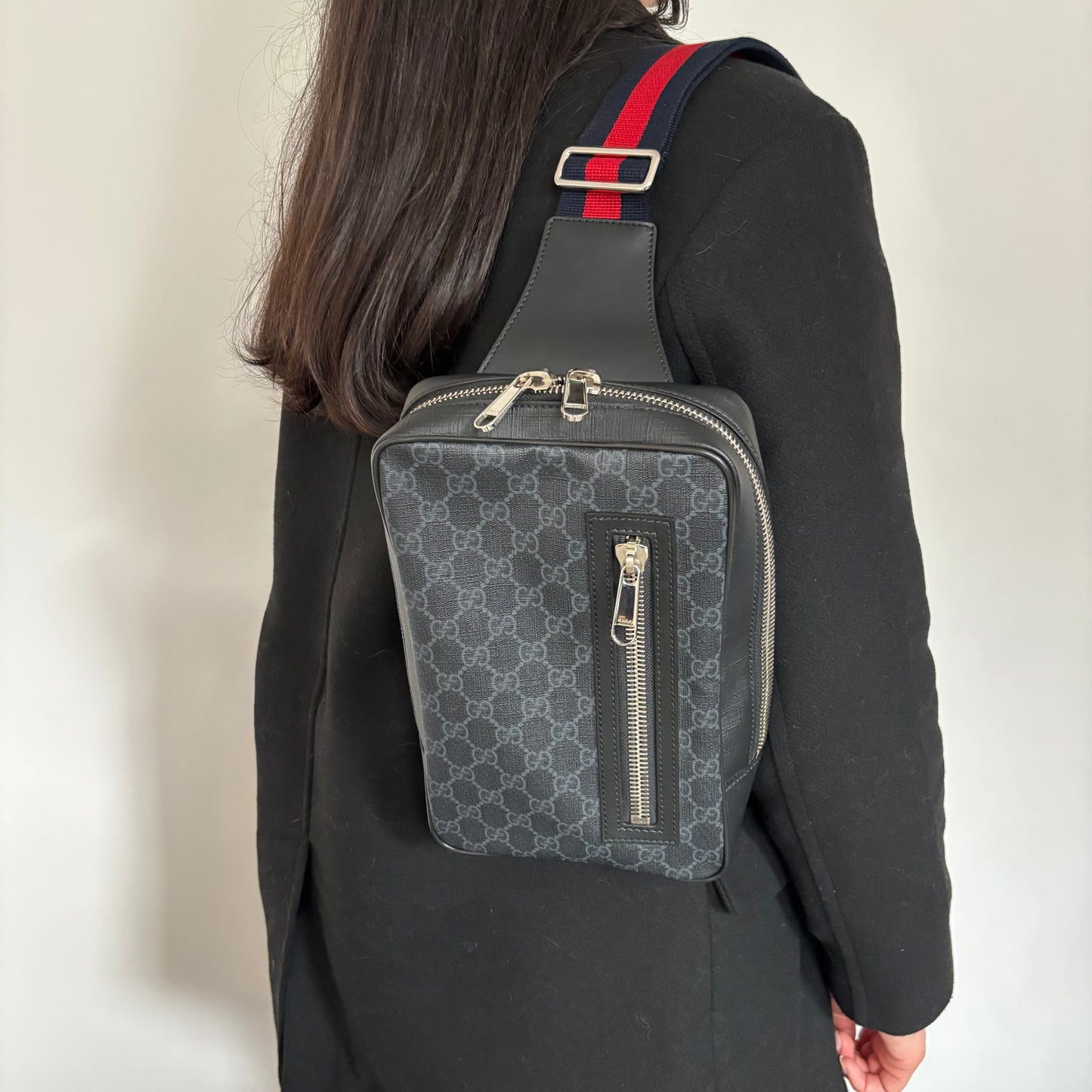 Gucci GG Supreme Black Sling Bag