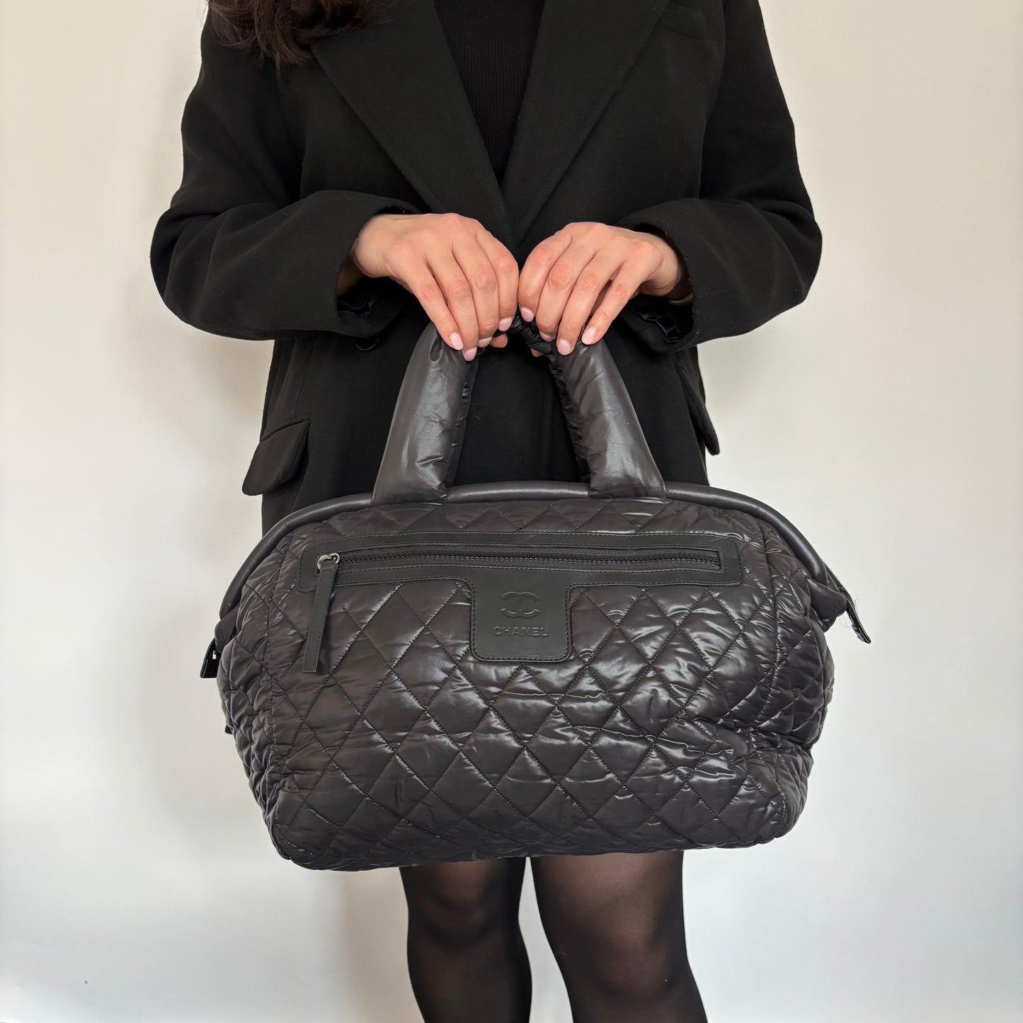 Chanel Cocoon Nylon Travel Handbag Black 2009