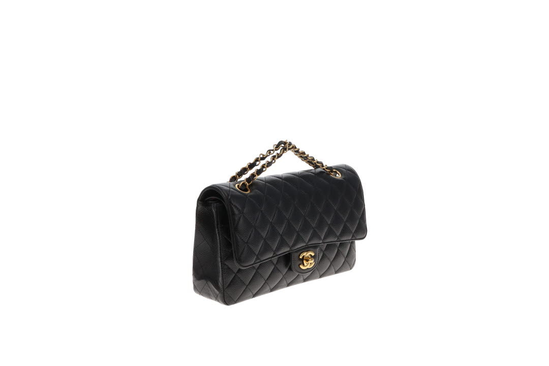 Chanel Black Caviar GHW Classic Medium Double Flap Bag (NFID - 2021 upwards)