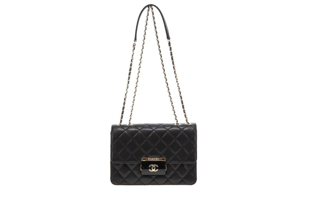 Chanel Black Leather and GHW Beauty Lock Flap Bag  2017/18