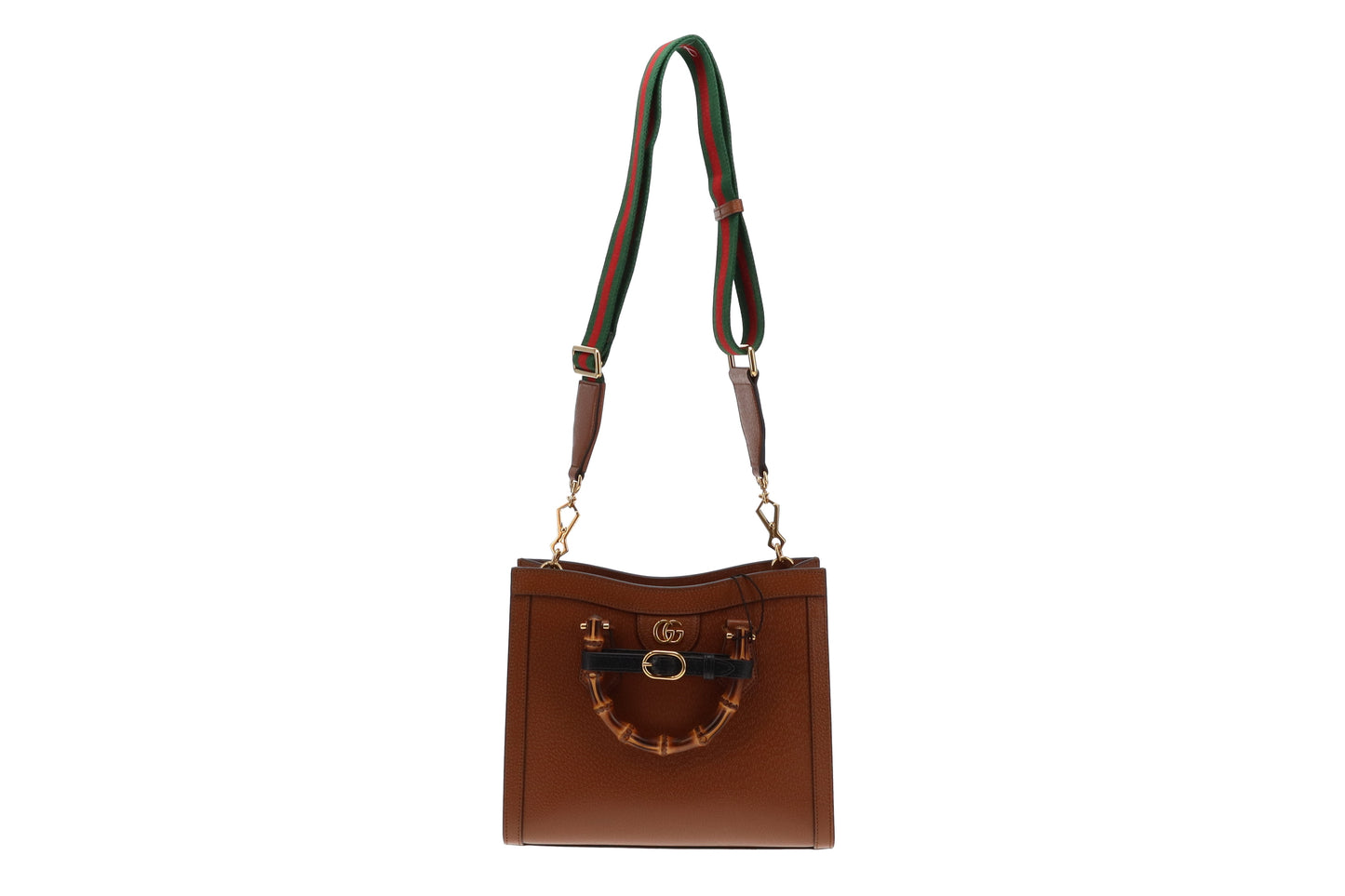 Gucci Brown Leather Small Diana Tote Bag (2)