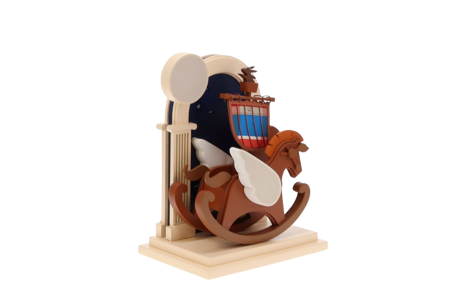 Hermes Wooden Rocking Horse Display Set