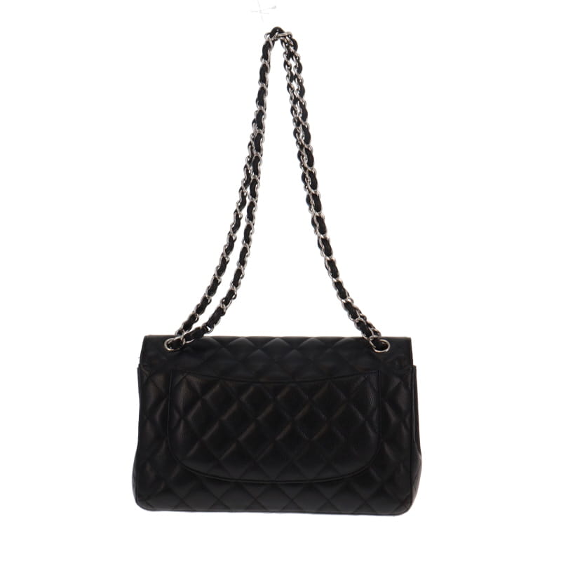 Chanel Jumbo Caviar Leather Classic Double Flap Silver Hardware 2010/11