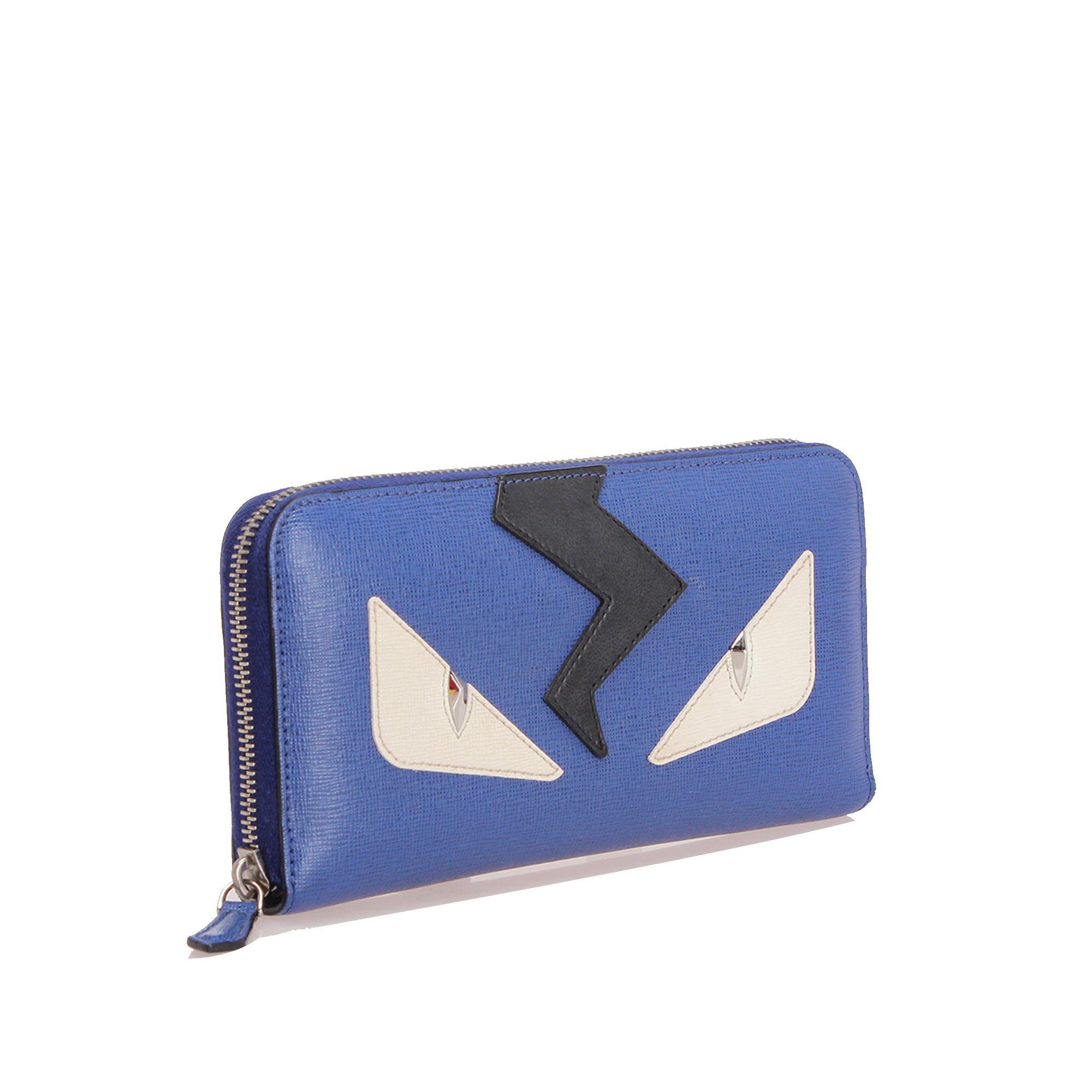 Fendi Monster Leather Zip Wallet