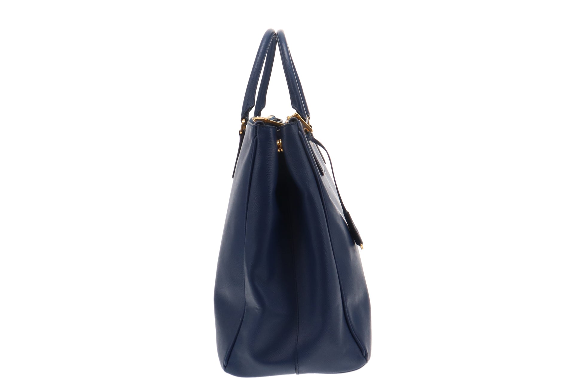 Prada Two-Tone Saffiano Leather Large Double Zip Tote For Sale at