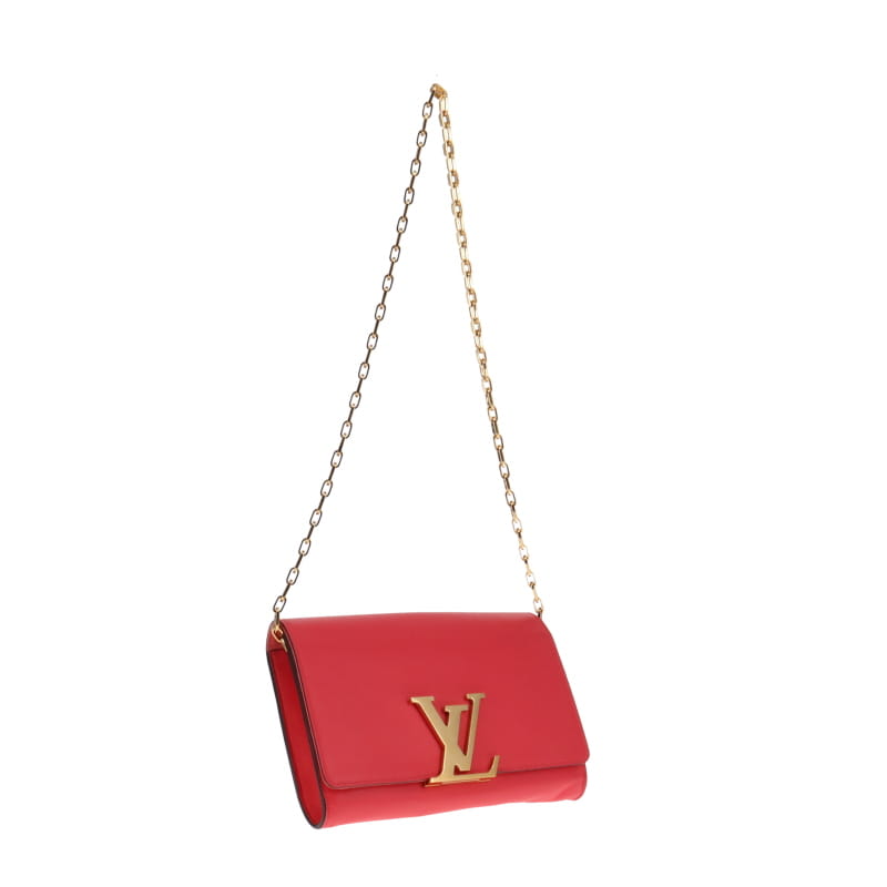 Louis Vuitton Beige Leather Chain Louise GM Bag Louis Vuitton