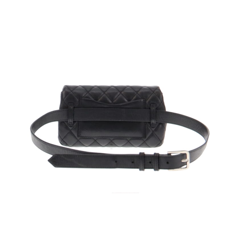 Chanel Black Calf Leather Staff Issue Belt Bag