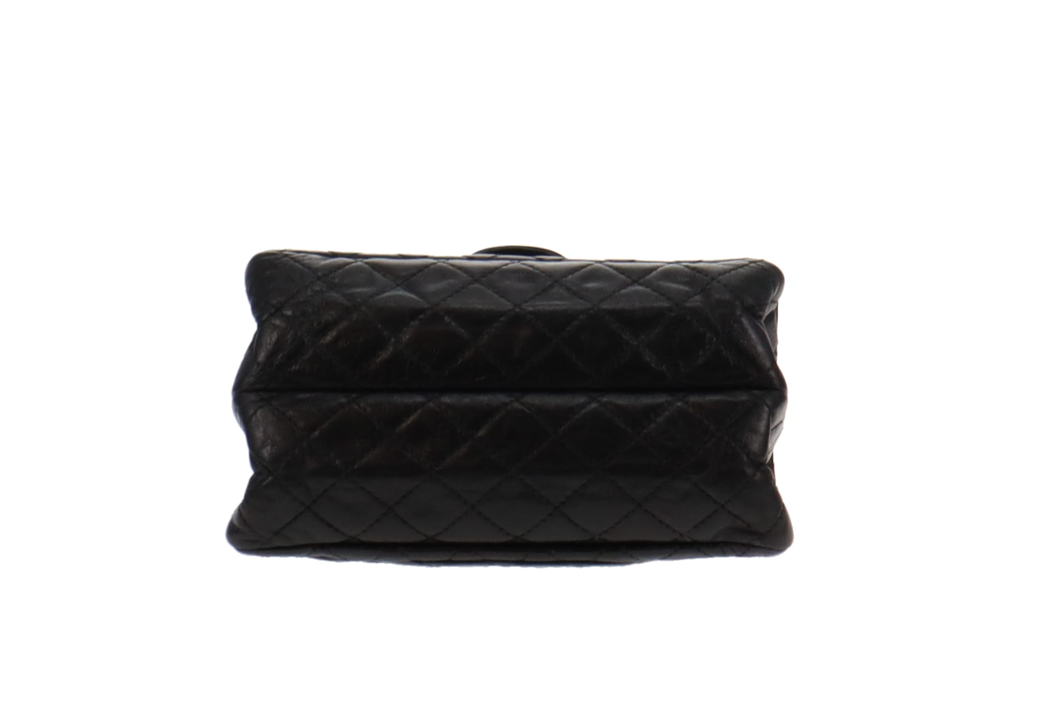 Chanel Black Glazed Calfskin 2.55 Reissue 224 Accordion Flap Bag 2008 09