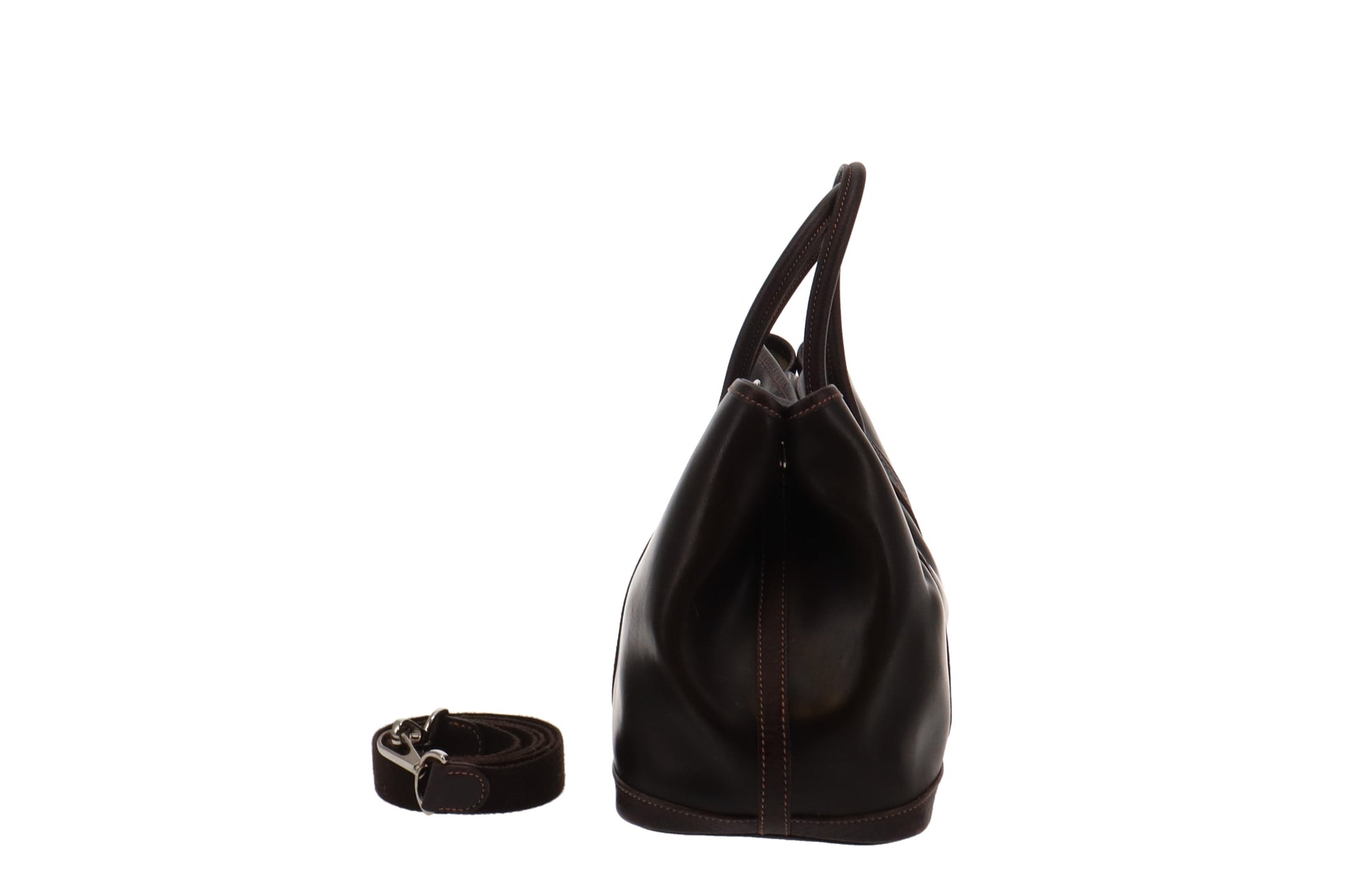 Hermes Amarante Leather Trim Hobo Bag