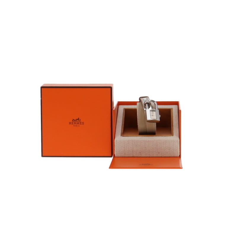 Hermes Beige Swift Leather Kelly Watch 20x20mm 2002