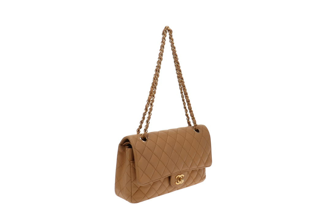 Chanel flap sales beige caviar