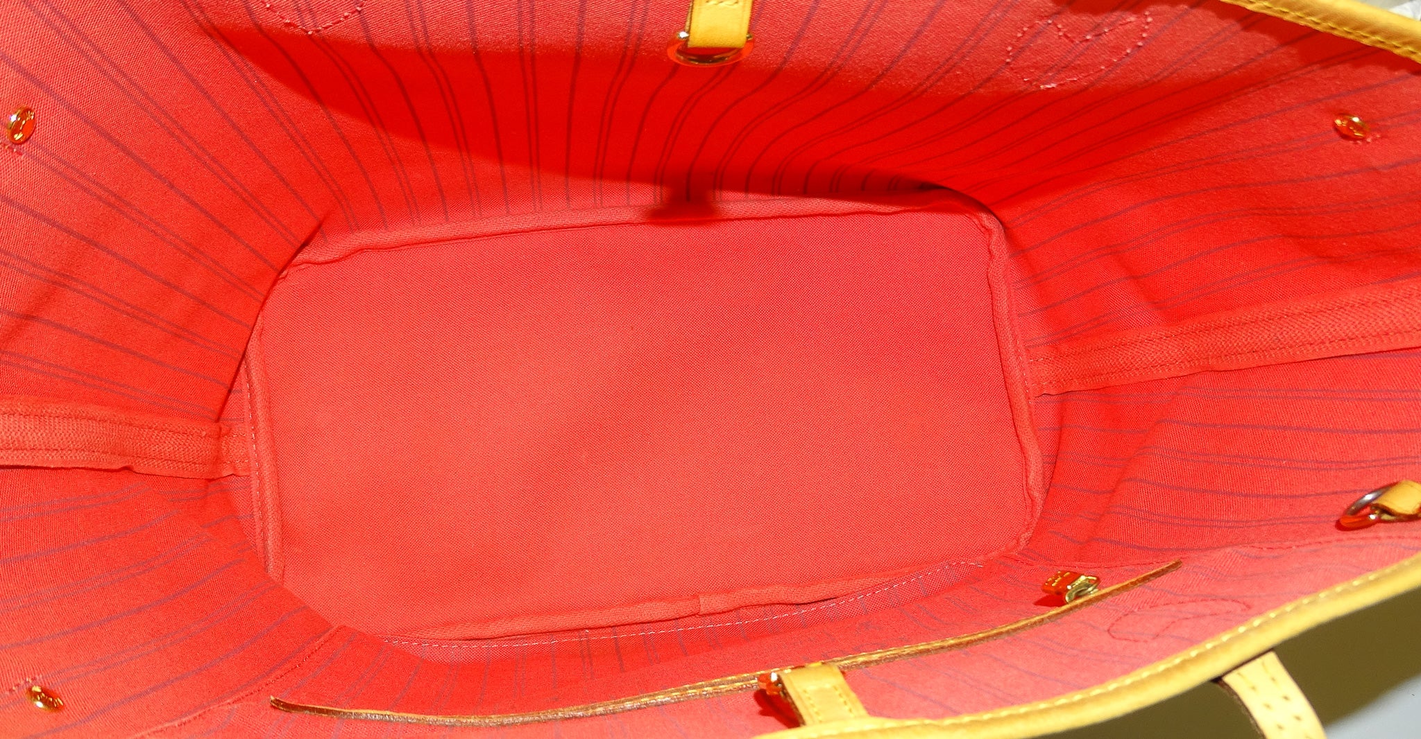 Louis Vuitton  Bags  Lv Neverfull Damier Ebene Mm W Red Interior   Poshmark