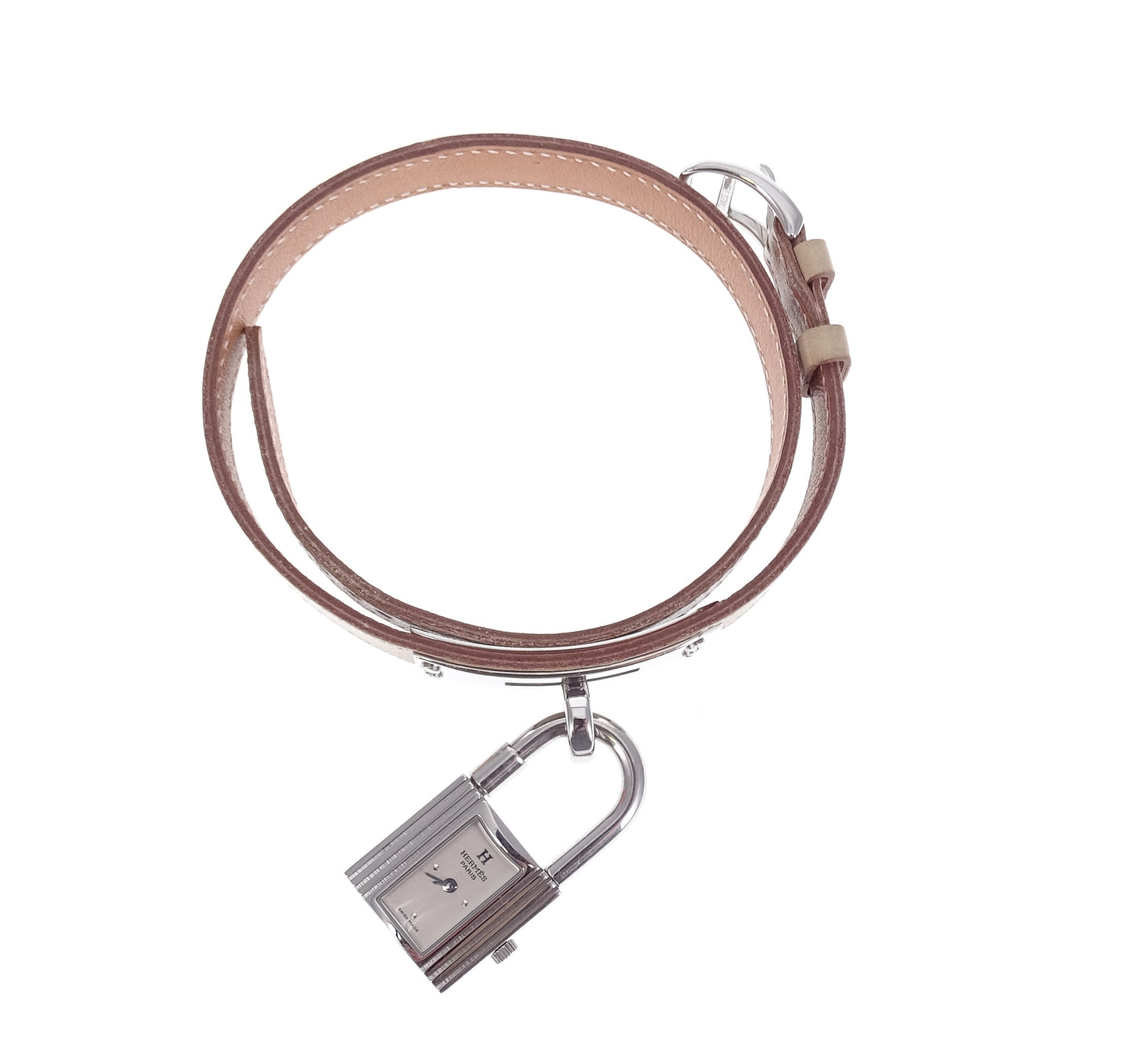 Hermes Beige Swift Leather Kelly Watch 20x20mm 2002