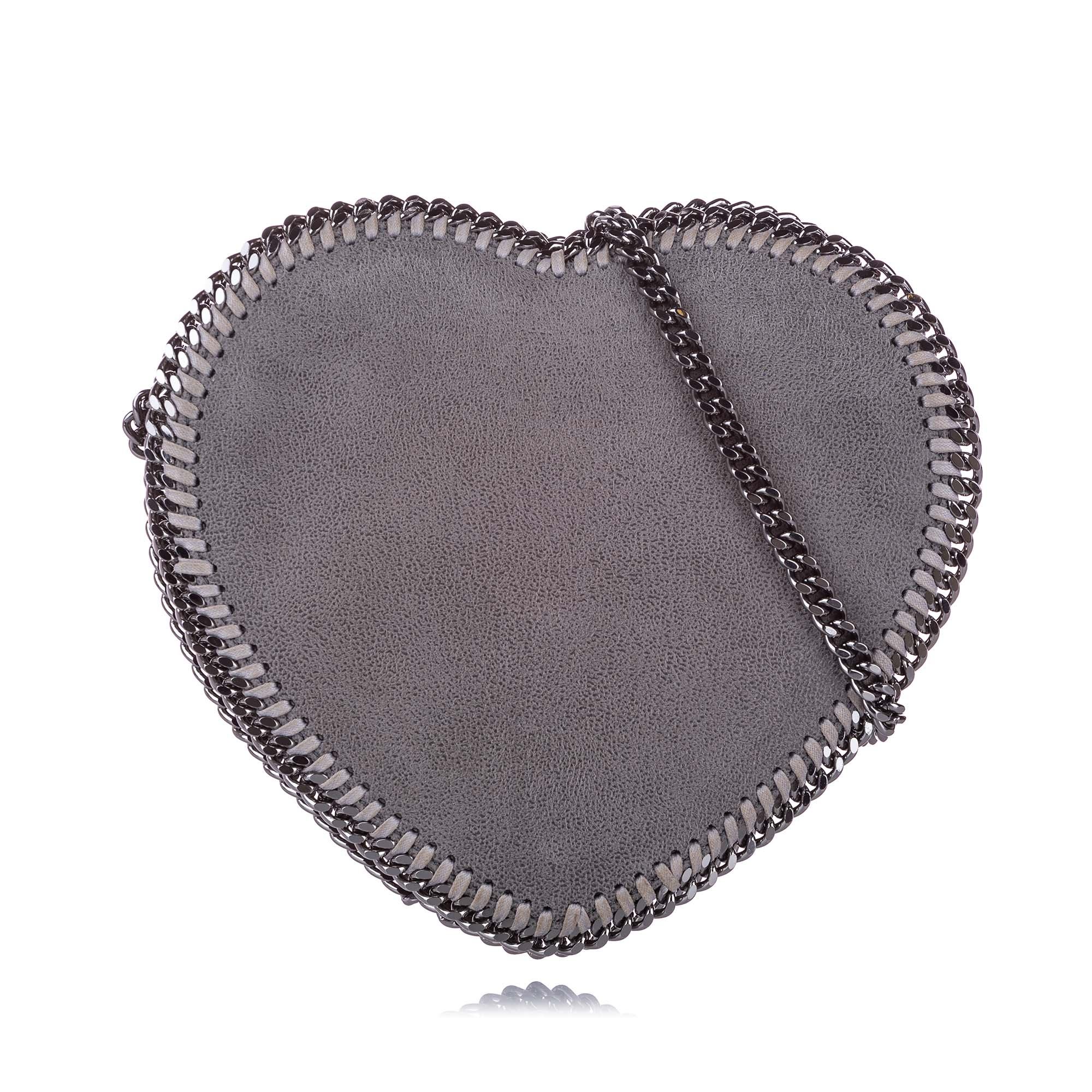 Stella McCartney Grey Falabella Heart Crossbody Bag