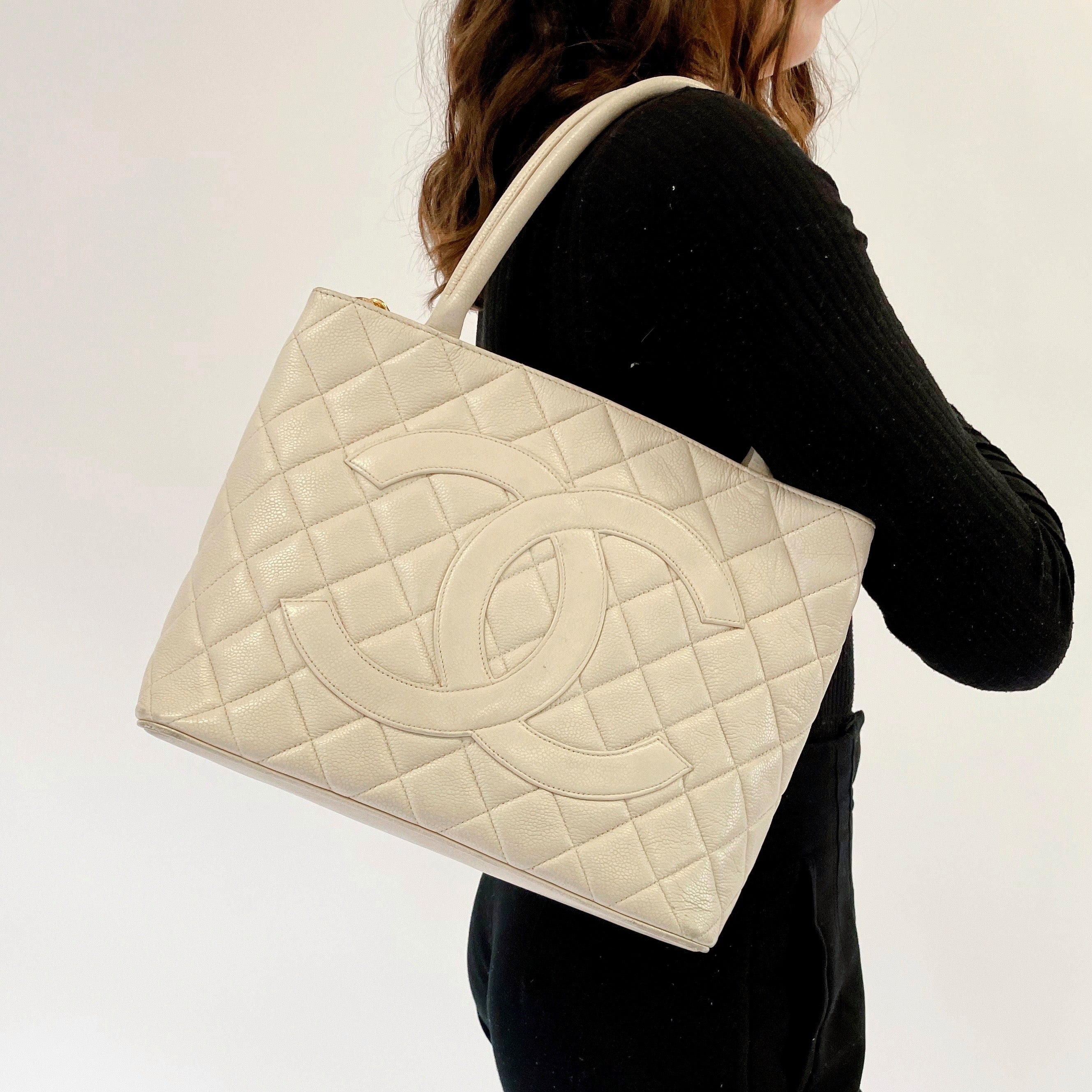 Chanel caviar medallion tote new arrivals