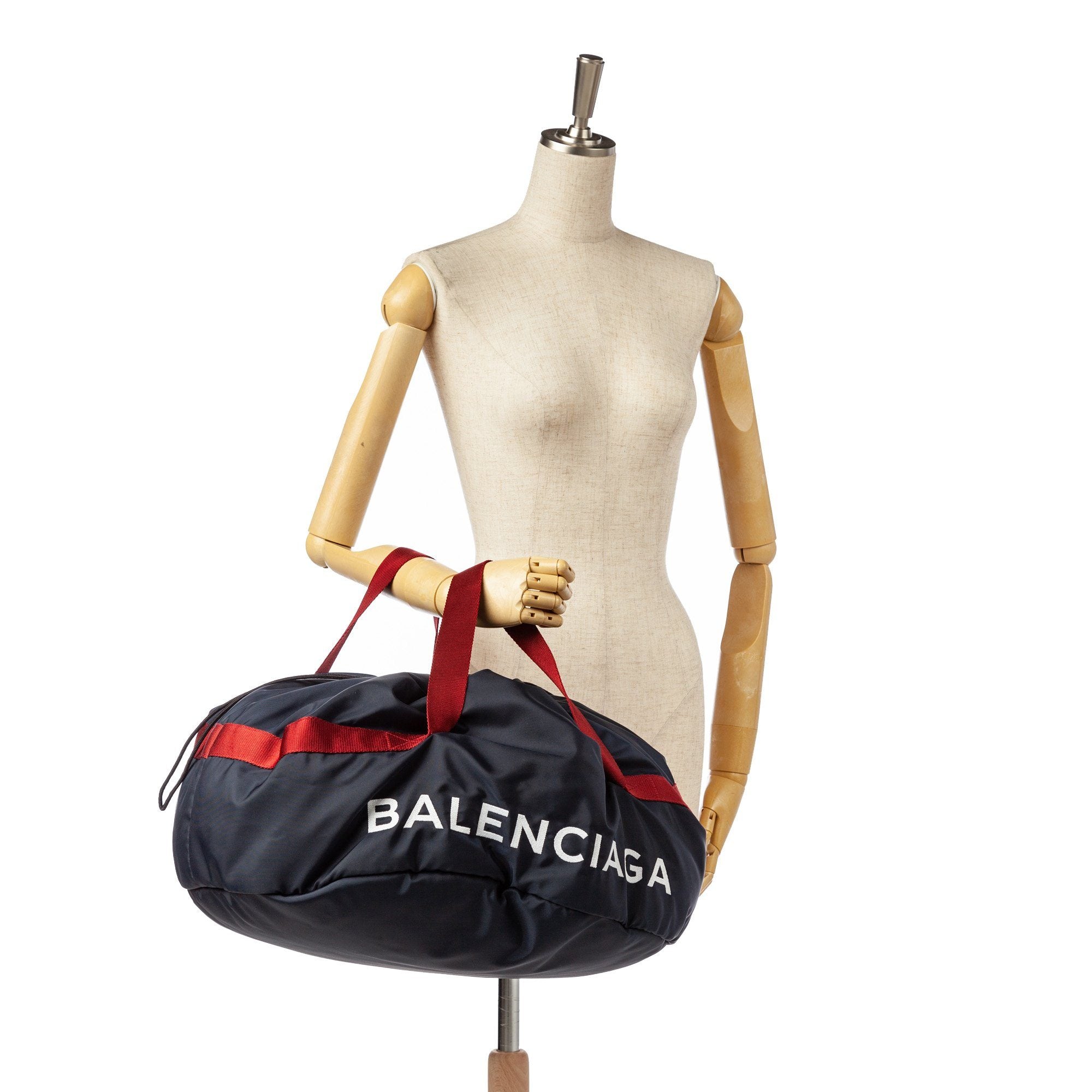 Balenciaga Wheel Logo Embroidered Camera Bag Black in Nylon  US